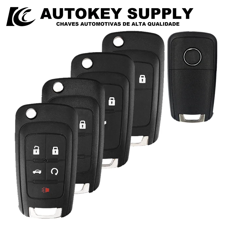 

Autokeysupply Flip Folding Remote Car Key Shell Keyless Fob 2 3 5 Button HU100 Blade AKGMF101 For Chevrolet Cruze