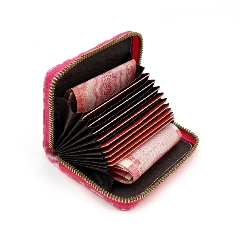 Zipper Coin Purse Id Card Purse Fashion Leopard Print Cards Wallet for Women Large Capacity Credit Card Holder Bank Card Holder
