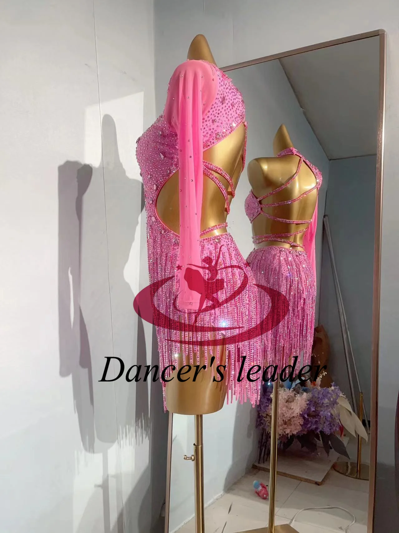 

Latin dance dress high-end customized diamond tassel dress ChaCha Tango women's adult stage professional clothing