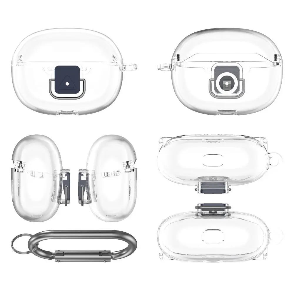 Anti-Fall Earphone Case with Keyring Dustproof Earbuds Cover Shockproof Anti-scratch Charging Box Shell for SHOKZ Open Dots ONE