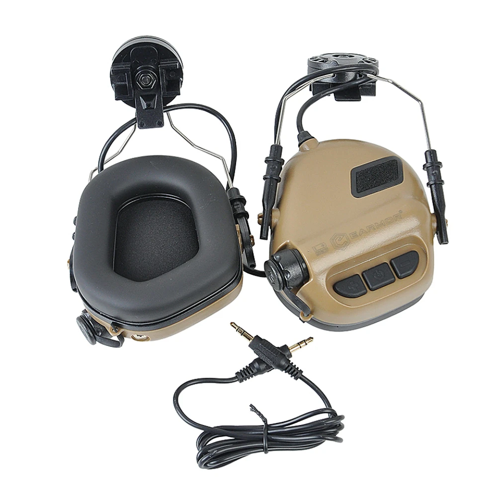 Imagem -04 - Earmor M31h Mod3 Capacete Militar Headphones Airsoft Tiro Captura Cancelamento de Ruído Auscultadores Tático Ativo Tampões