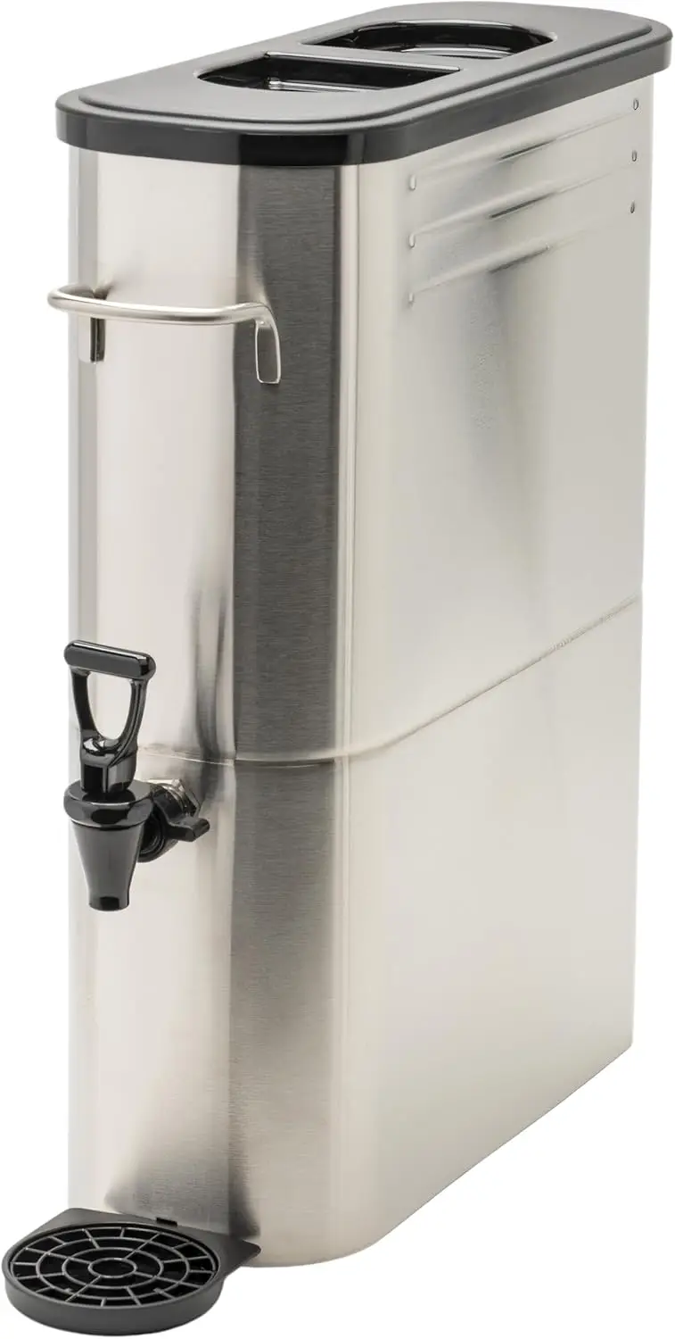 

5-Gallon Stainless Steel Iced Tea Dispenser with Front Handle & Drip Tray