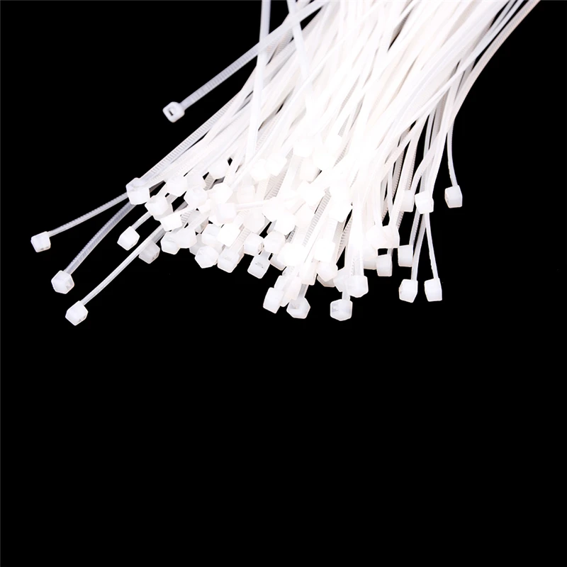 100PCS (Width 1.8mm ) 3 X 60/80/100/120/150/200mm White Black Milk Cable Wire Zip Ties Self Locking Nylon Cable Tie