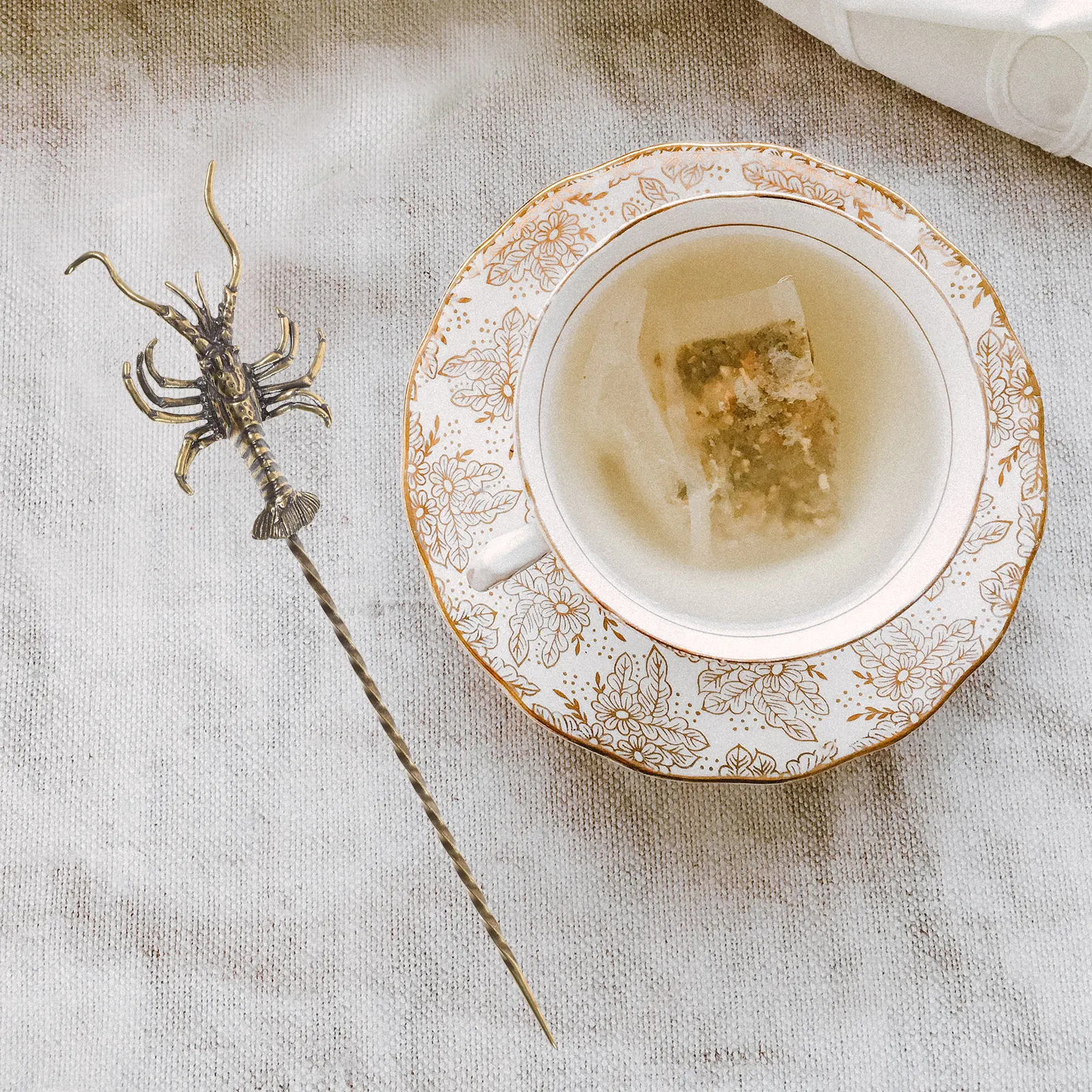 

Brass Tea Needle Lobster Shape Vintage Style Tool for Tea Ceremony Teapot Cleaning Tool Teaware Needle Teaware Supply