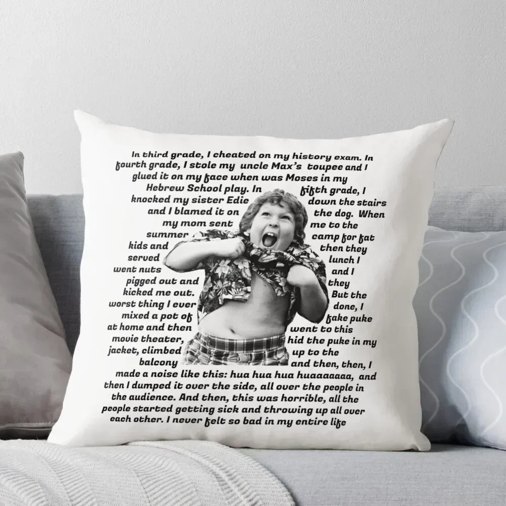 

Chunk's Confession Throw Pillow Couch Pillows ornamental pillows for living room Christmas Covers Christmas s Covers pillow