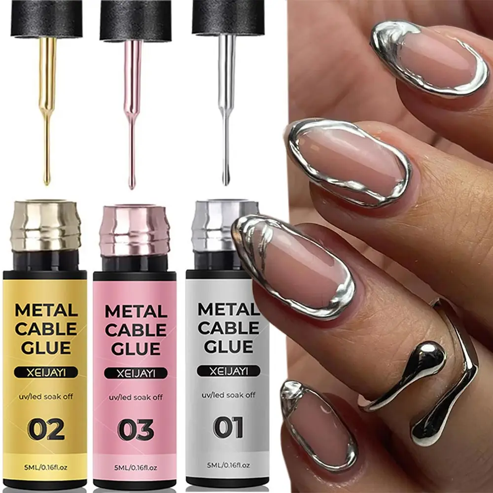 1 Stück Glänzender Metallic-Lack Liner Gel Polish für Französisches Design, Linien- und Blumenzeichnung, Spiegel-Gel Nagellack, UV Soak-Off Lack