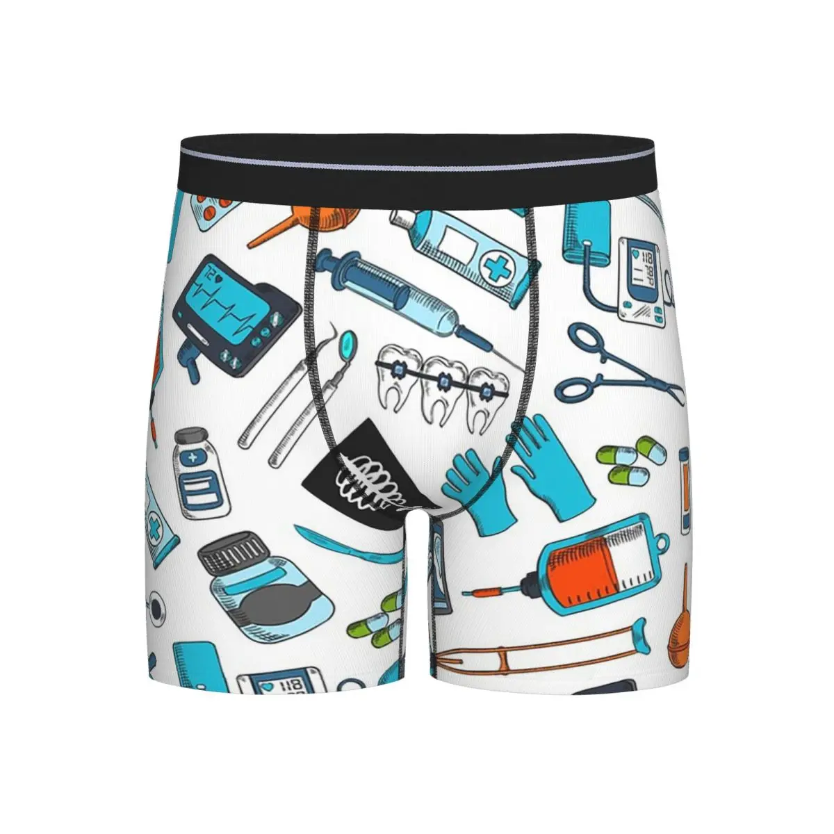 

Long Boxer Underpants Shorts Cool Medical Nurse Doctor Theme Pattern Panties Men Ventilate Underwear for Homme Man Boyfriend