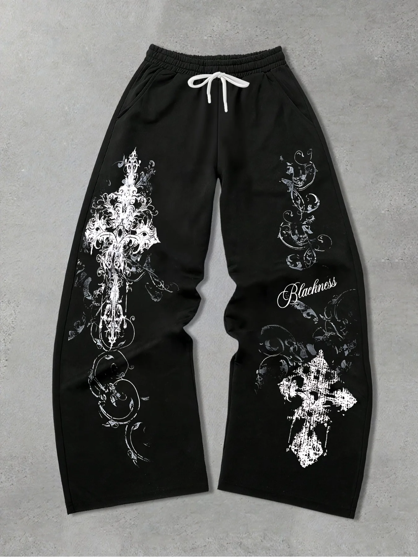 2026 Trendige Y2K Gothic Bedruckte Hosen für Herren, Damen und Kinder, Retro Rock Gerade Hosen, Modische Street Casual Hosen – Detail 7