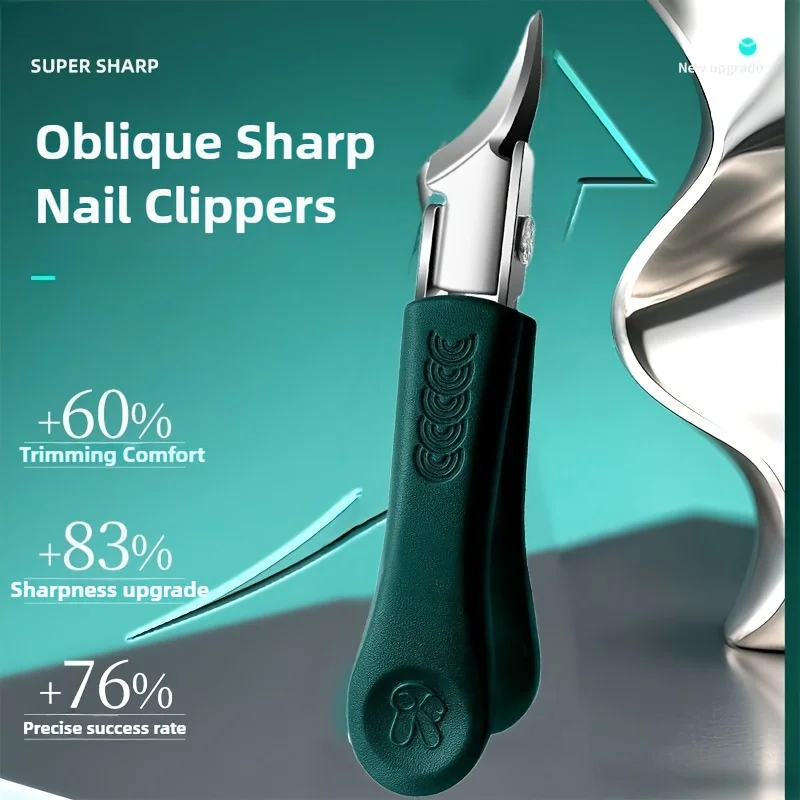 

Кусачки для ногтей из нержавеющей стали с большим открытием, с защитой от брызг, изогнутым лезвием и ручкой, острый и прочный рождественский подарок