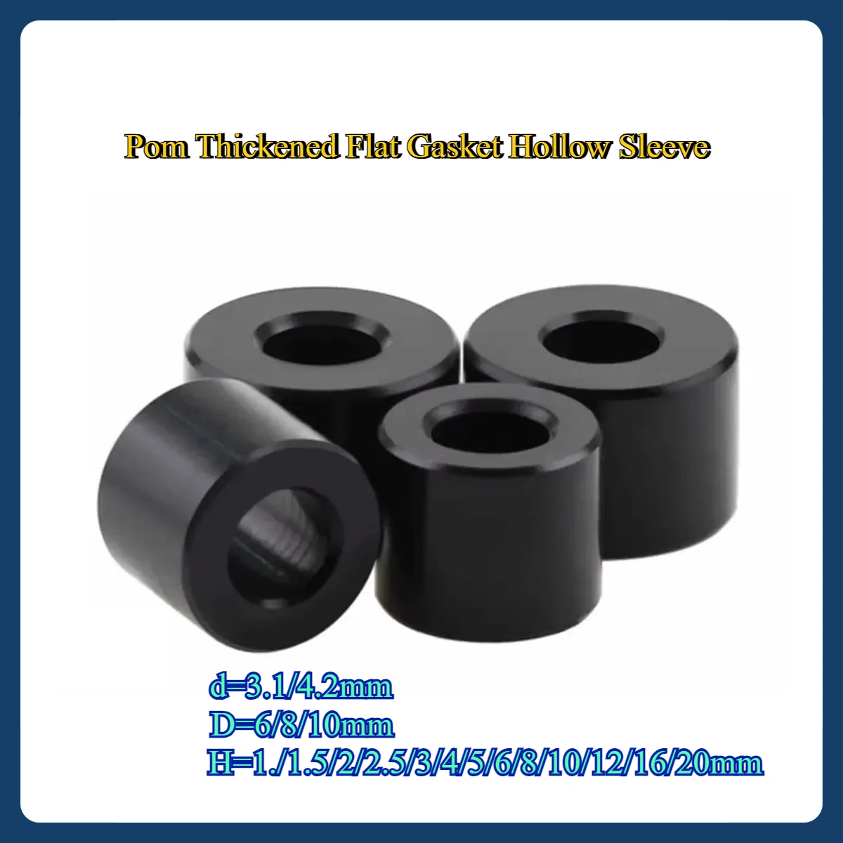 

Pom Thickened Flat Gasket Hollow Sleeve/Black Sai Steel Screw Spacing Column M3M4