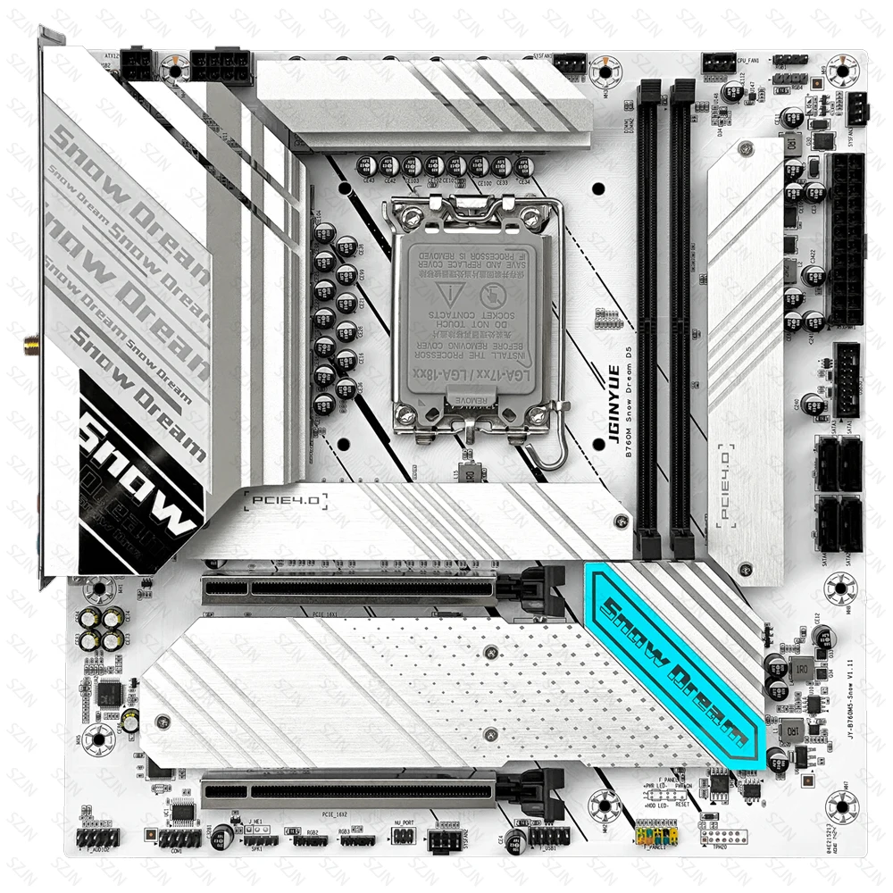 Set scheda madre JGINYUE B760M M-ATX LGA 1700 con Core 12/13/14esimo kit da gioco Hynix M-Die B760M con memoria DDR5 a doppio canale