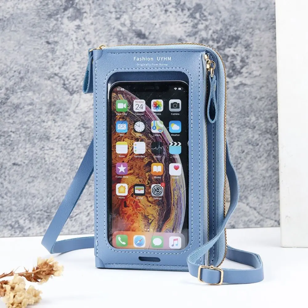 PU Leather Cell Phone Bag Multifunctional Crossbody Touch Screen Phone Bag Large Capacity Women Wallet 6 Colors Card Holder