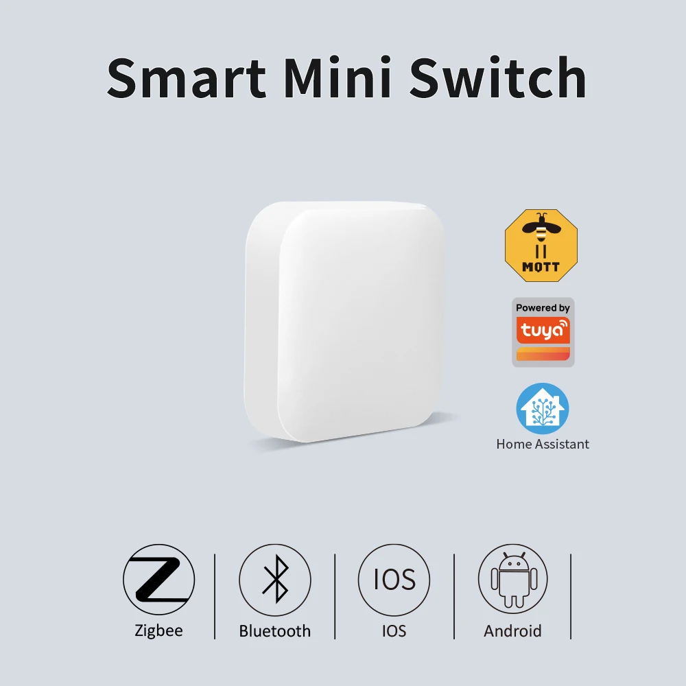 Smart Mini Switch ZigBee Scene Button Switch for Home Automation Multi-Scenario Linkage Switch Support Tuya/Home Assistant