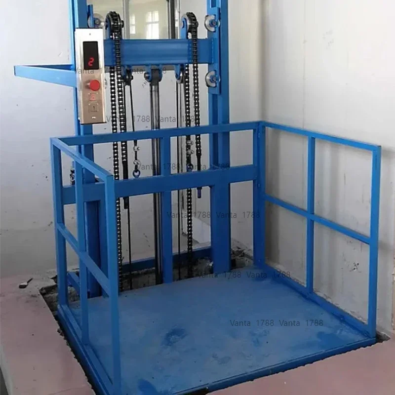 Home Elevator 500KG Load Hydraulic Freight Elevator Simple Factory Small Warehouse Guide Rail Lifting Platform Electric Hoist