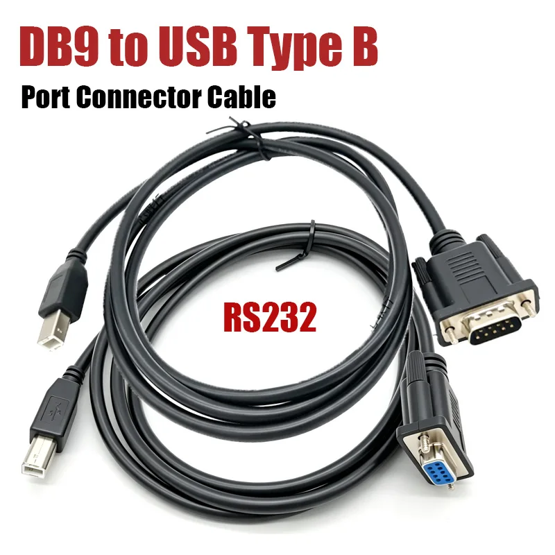RS232 DB9 to USB Printer Port Data Transfer Cord DB9 to USB Type B Port Connector Cable 0.3-5m DB9 to USB Square Port Serial Wir
