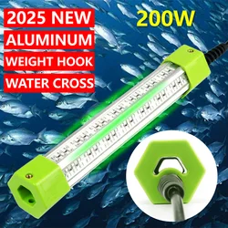 DC 12V 200W 6 Sides Green White Blue Yellow Aluminum High Power LED Fish Submersible Underwater Fishing Light
