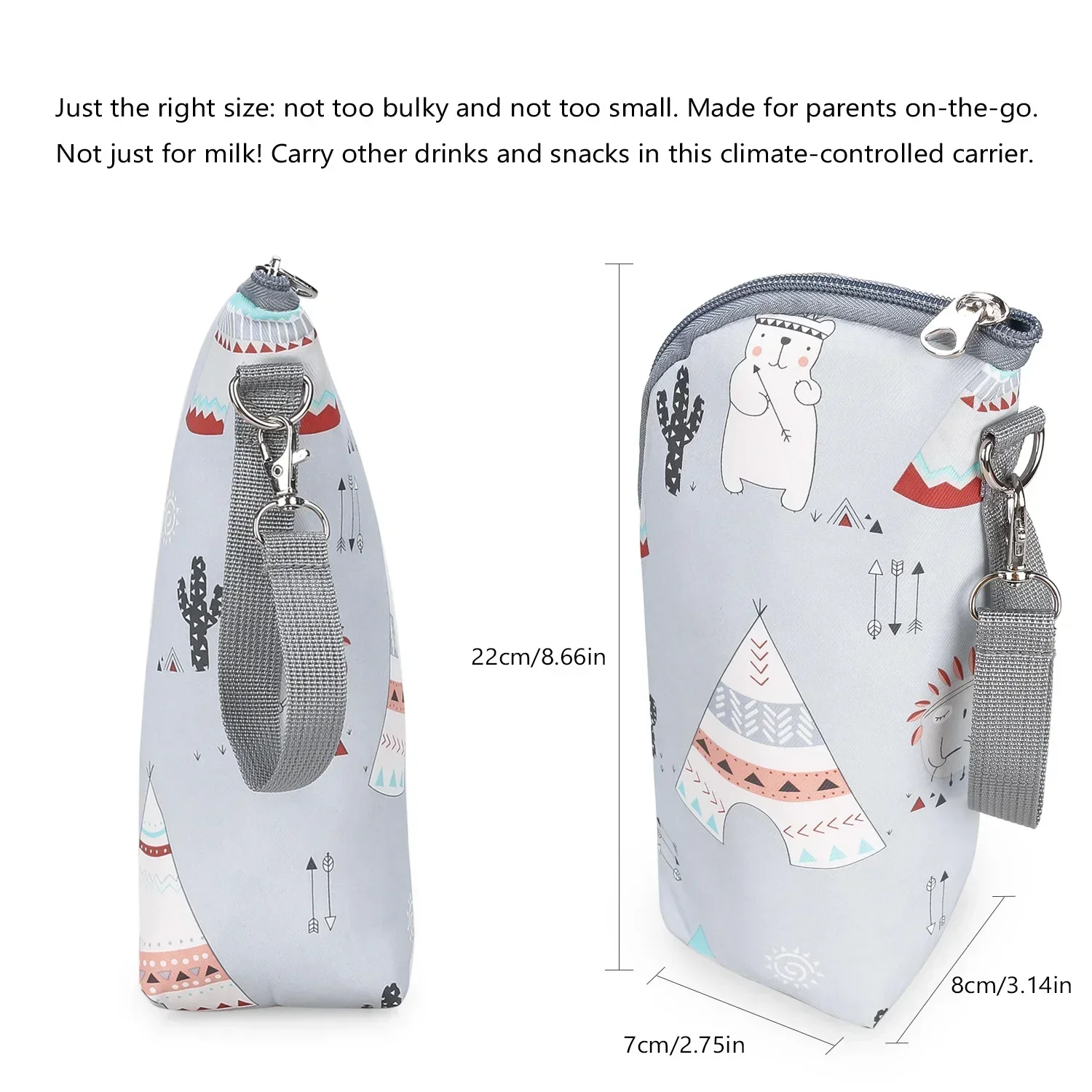 Babyflaschenwärmer-Tasche, tragbare Isolier-Tasche aus Aluminiumfolie für Babyflaschen, Hängetasche für Kinderwagen zum Aufbewahren von Bechern – Detail 5