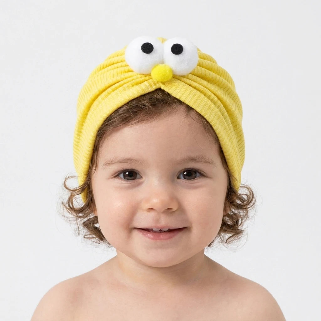 New children's hat, quirky eye design, thin breathable baby hat, European and American cross-border infant fontanel protector