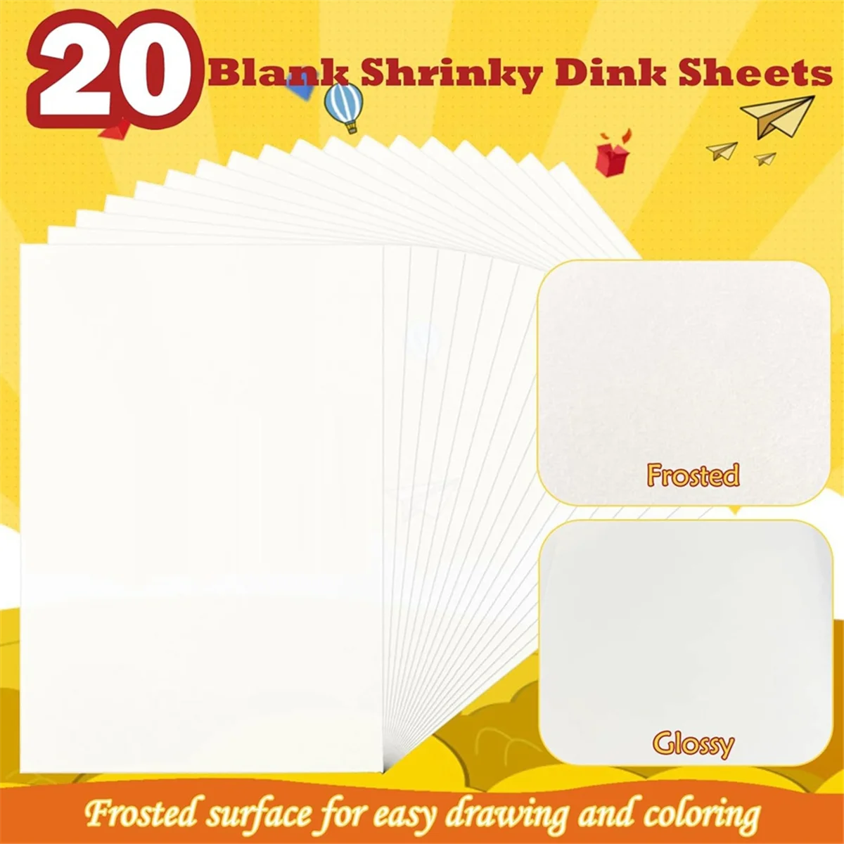 A20M 151PCS ShrinkyDink Sheets Kit, ShrinkyDink Keychain Kit Plastic Sheet Film Sheets Kit Suitable for DIY / Ring / Craft