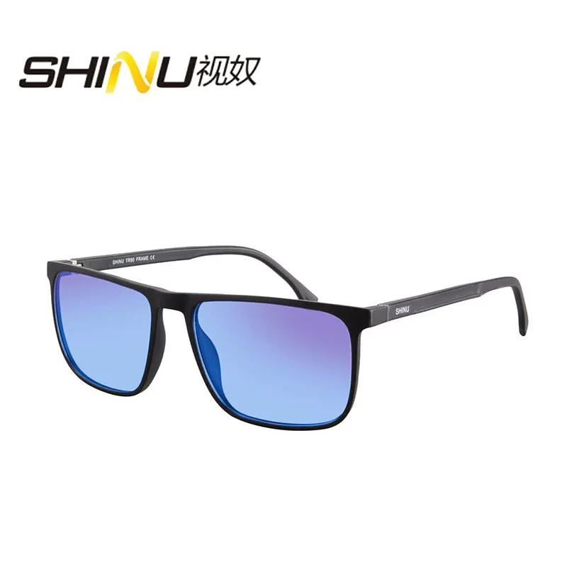 SHINU brand color blind corrective glasses Protan Deutan for men red and green color blindness eyeglasses  Tr90 glasses square