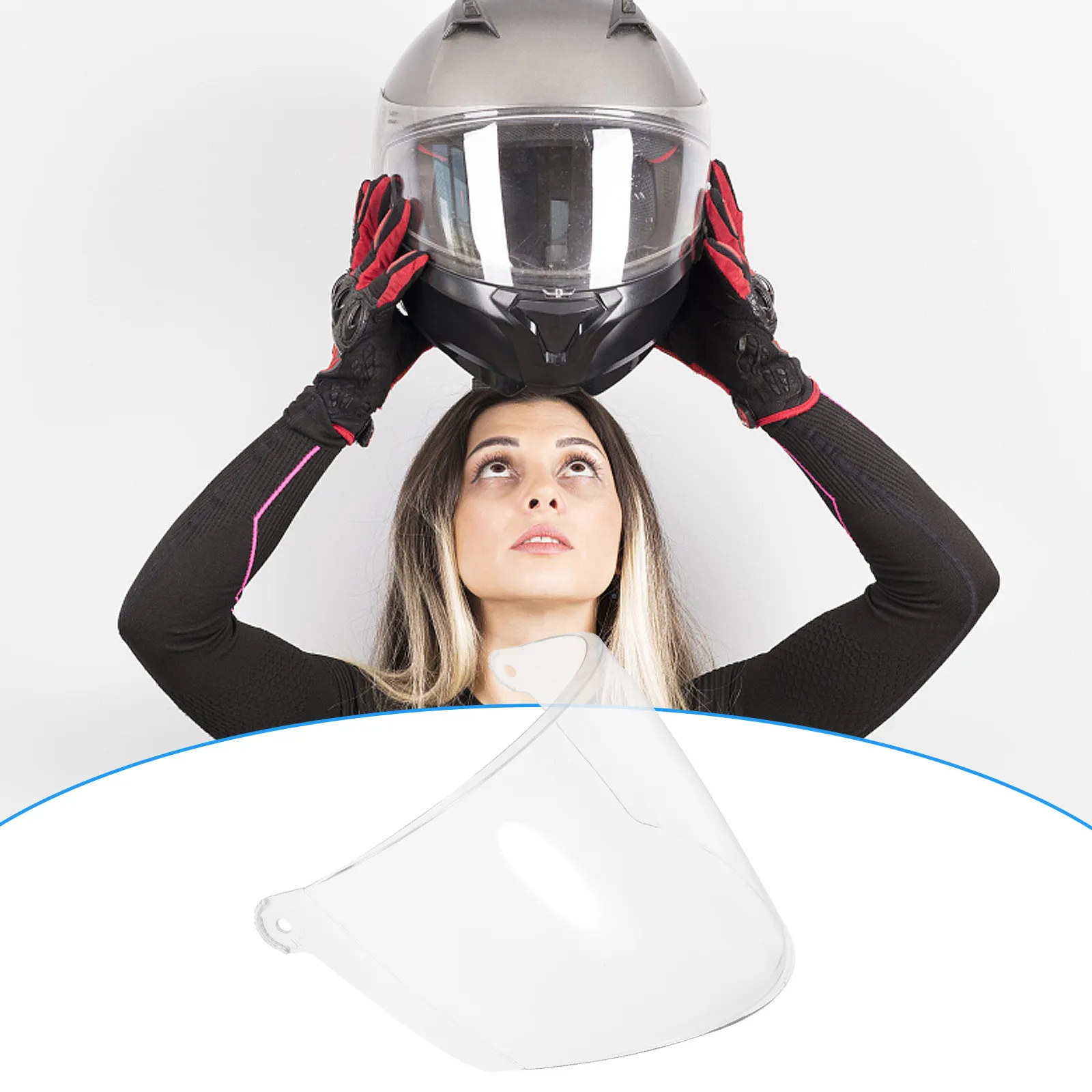 

Motorbike Visor Lens Replacement Tough Flexible Lightweight Transparent for Bright Sunshine Wind Rain Debris Protection