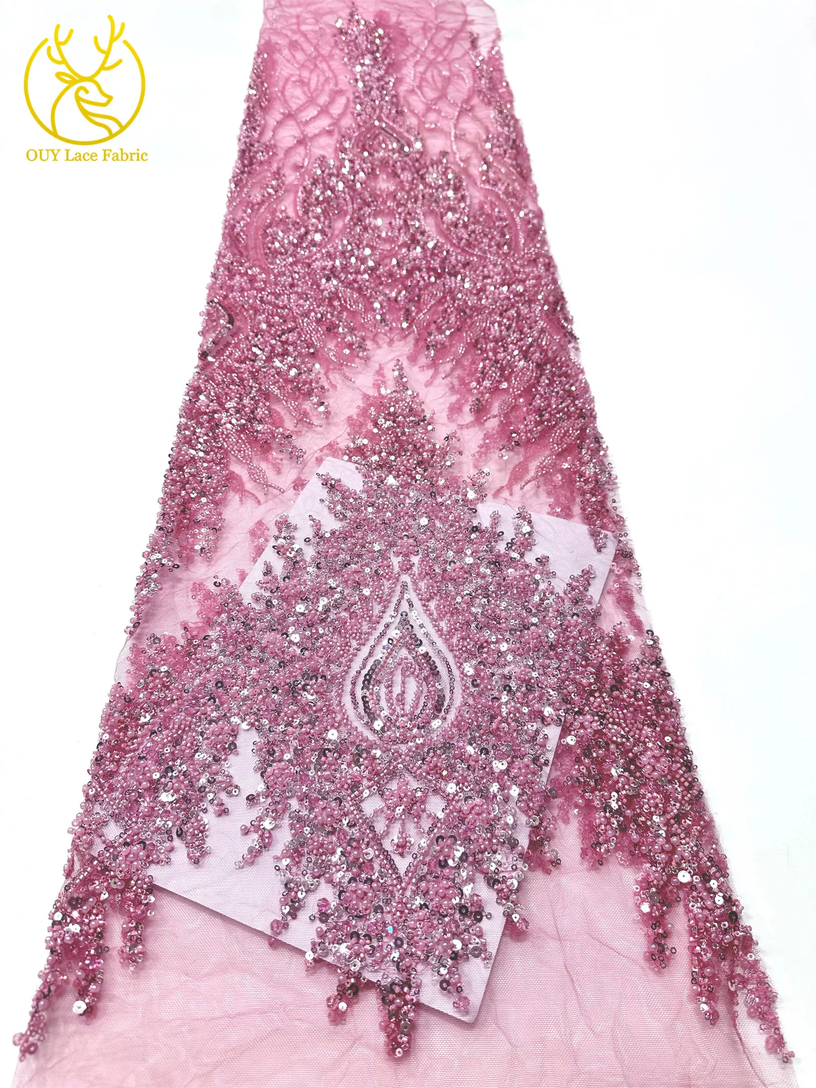 Neues Design Afrikanischer Bräutigam Stickerei-Perlen-Spitzenstoff Hochwertiger Französischer Pailletten-Netzstoff Nigerianisches Damen-Abendkleid – Detail 22