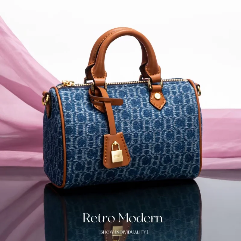 

New Women's Shoulder Bag 2025 New Cowboy Splicing Pillow Bag, Casual Party Women's Handbag