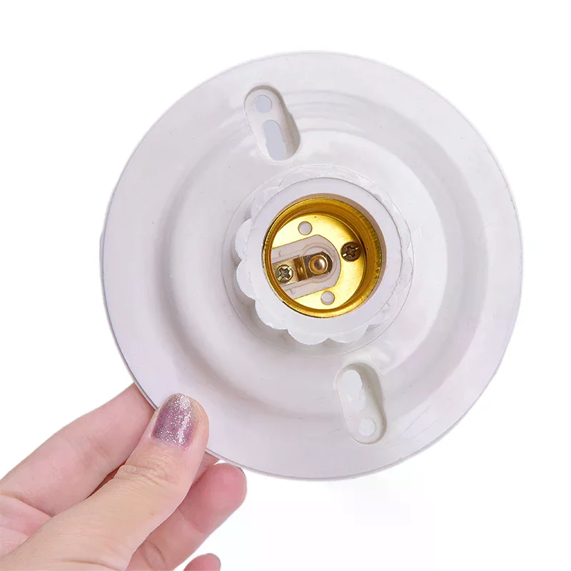 Good Quality E27 Led Light Bulb Holder Round Socket E27 Base Hanging Lamp Socket Screw Base