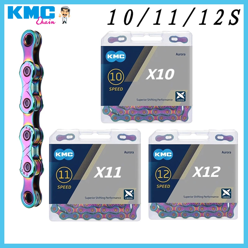 KMC New COBU Aurora Chain X10 X11 X12 Speed Chain Mountain Bike 10v 11v 12v Road Bike Chain for shimano/SRAM