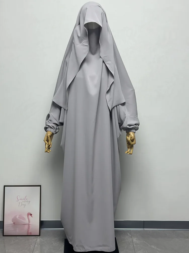 

Цельный Джалабия с никабом, ремни с рюшами и манжетами, легкий дышащий Нида, оптовая продажа, мусульманское исламское молитвенное платье ИД Рамадана