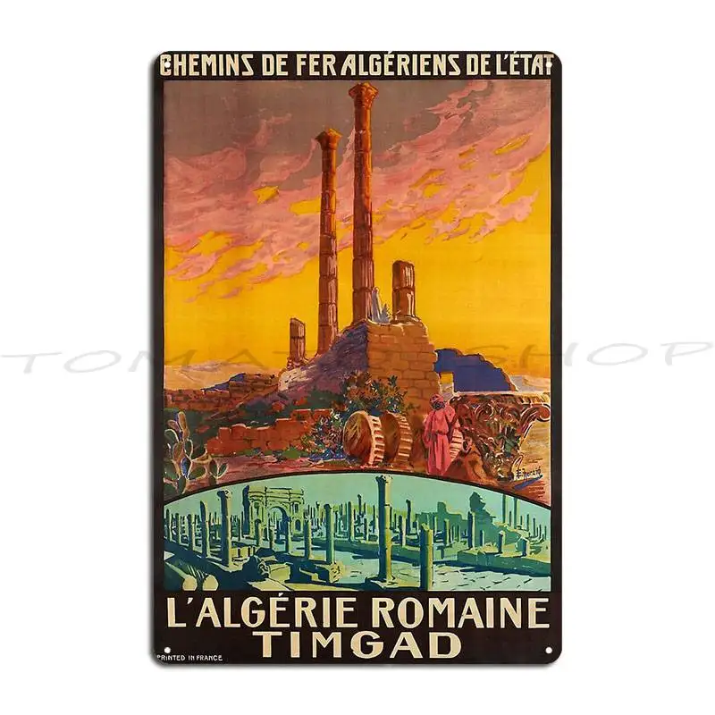 Retro Chemins De Fer Algeriens Metal Sign Poster Cave Cinema Cave Customize Tin Sign Poster