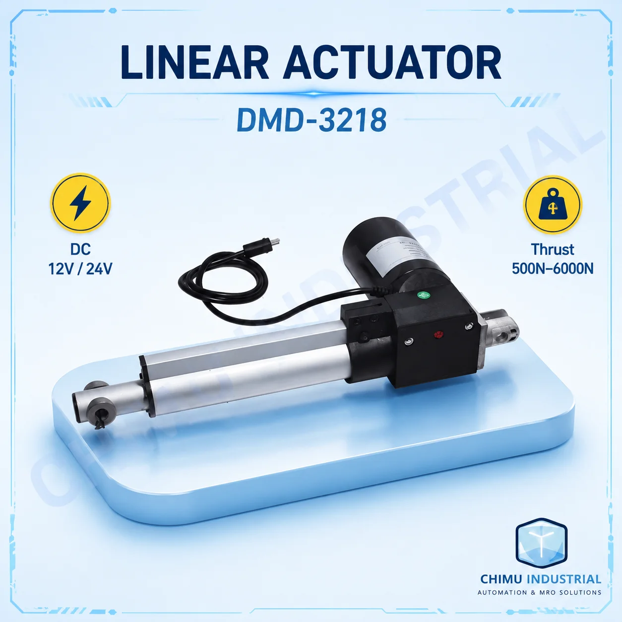 【CHIMU INDUSTRIAL】 Electric Linear Actuator 6000N Thrust 12V 24V DC Telescopic Rod for Industrial Automation