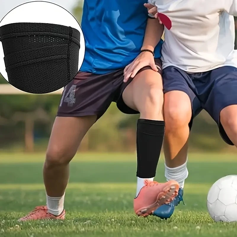 2 Stück Fußball-Schienbeinschoner mit Tasche, Kompressions-Wadenstulpen für Fußball, Sportliche Schienbeinschoner-Socken – Detail 4