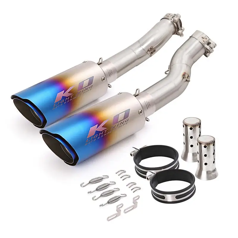 Motorcycle Exhaust Pipe Muffler Escape Left Right Mid Link Tube Slip On Stainless Steel For SUZUKI GSXR1300 2021-2023