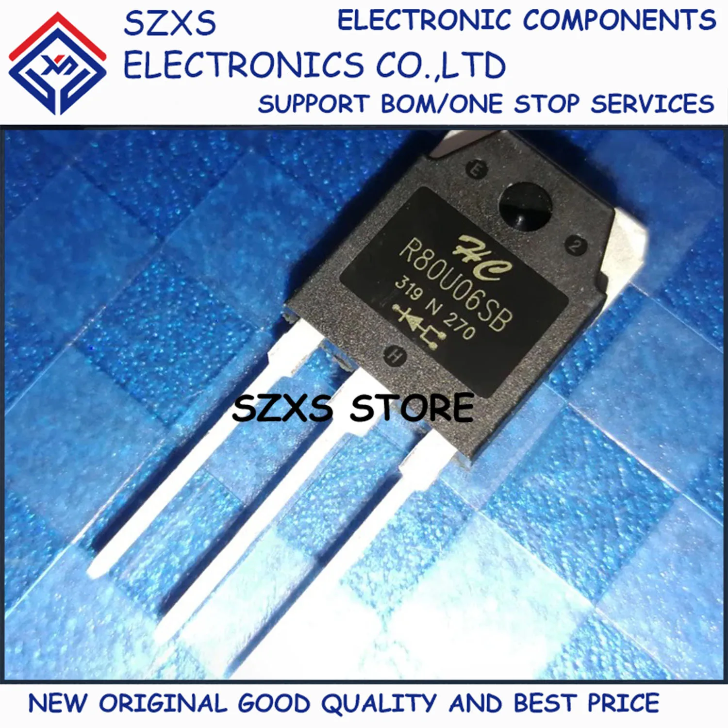 

New Original 10Pcs R80U06SB TO-3P 600V 80A Fast Recovery Diode In Stock Electronic Components Good Quality