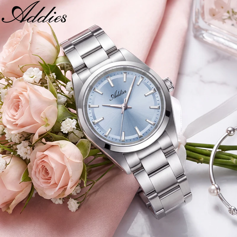 ADDIES Sapphire Crystal Women Watches 316L Stainless Steel Japan 2035 Quartz Wristwatch 50m Waterproof Luminous Watch for Woman
