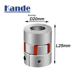 Three-jaw D20L25 spider coupling aluminum alloy star BW coupling motor joint solid rubber pad 5 6 6.35 8 10mm for 3D printer CNC