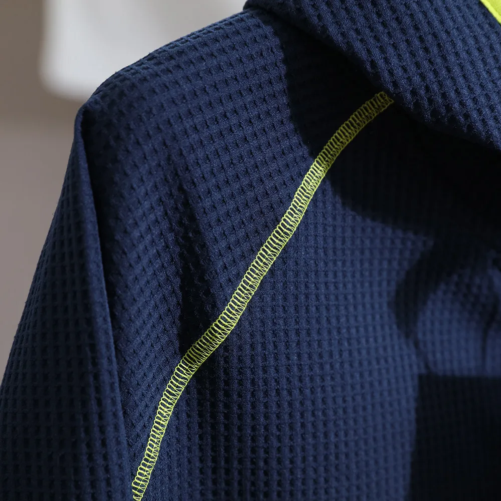 Unisex Outdoor Schnelltrocknende Waffel-Kapuzenjacke - Atmungsaktives & Schweißableitendes Reißverschluss-Oberteil für Frühlings- & Sommerwanderungen – Detail 20