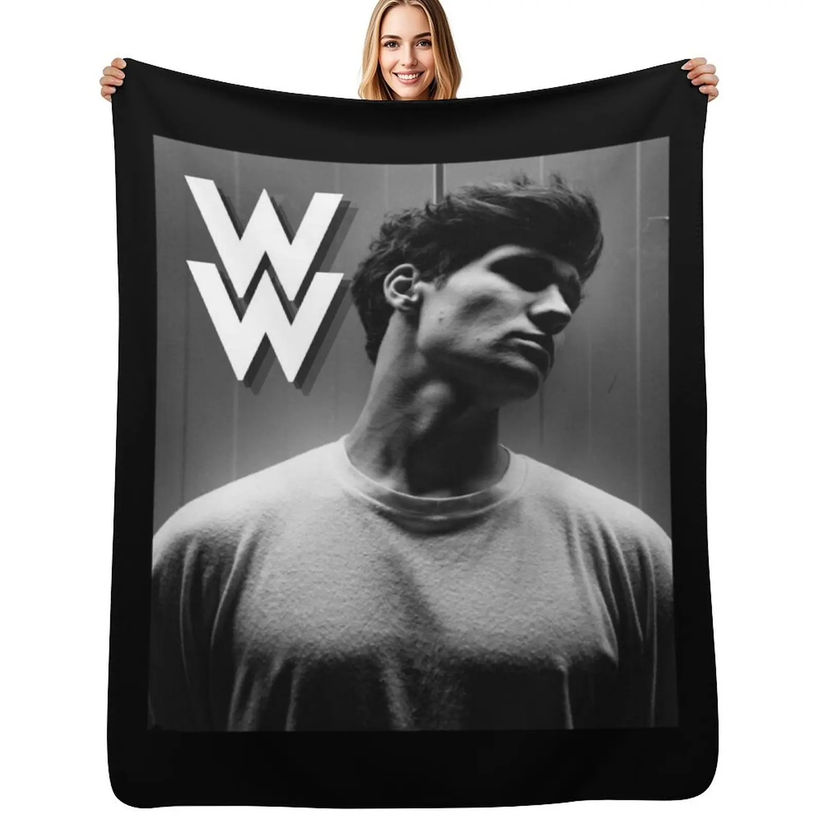 Wincent Weiss Black & white Throw Blanket Plaid on the sofa Sofas Thermal Summer Hairys halloween Blankets