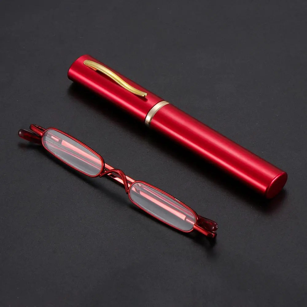 Small Reading Glasses With Metal Case Men Women Reading Glasses Mini Portable Pen Presbyopic Glasses 2.0 1.0 1.5 2.5