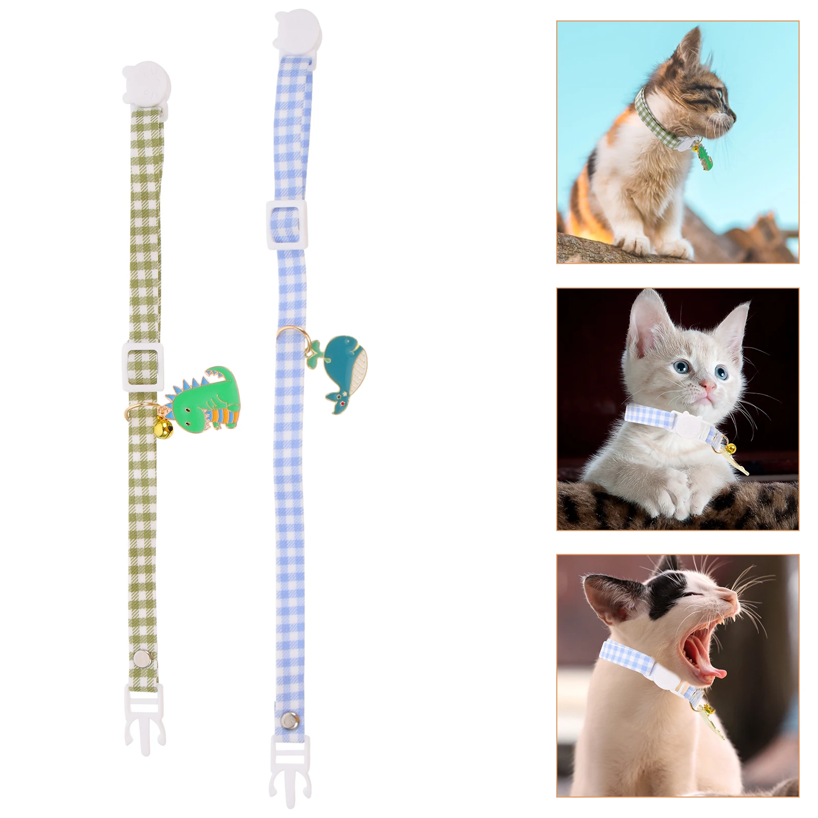 

2pcs With Bell Adjustable Decorative Pet For Small Kitten Holiday Party Lightweight Cute Accessories Adorable Kitten Cat