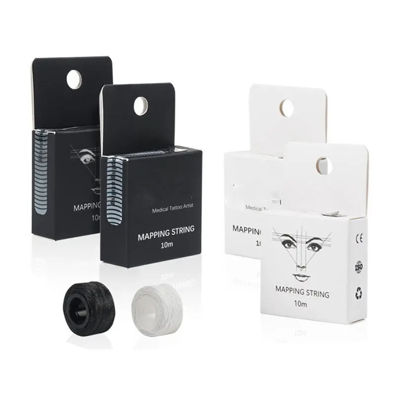 

10 м микроблейдинг картографирование предварительно чернила маркер для бровей точка нити полуперманентная татуировка бровей белый/черный измерительный инструмент