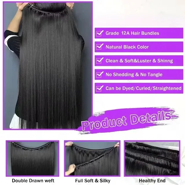 12A Bone Straight Real Human Hair Bundles 30Inch Raw Hair 4 Bundles Indian Hair Weave Extensions For Black Women Nature Black 4 12A Bone Straight Real Human Hair Bundles 30Inch Raw Hair 4 Bundles Indian Hair Weave Extensions For Black Women Nature Black 4