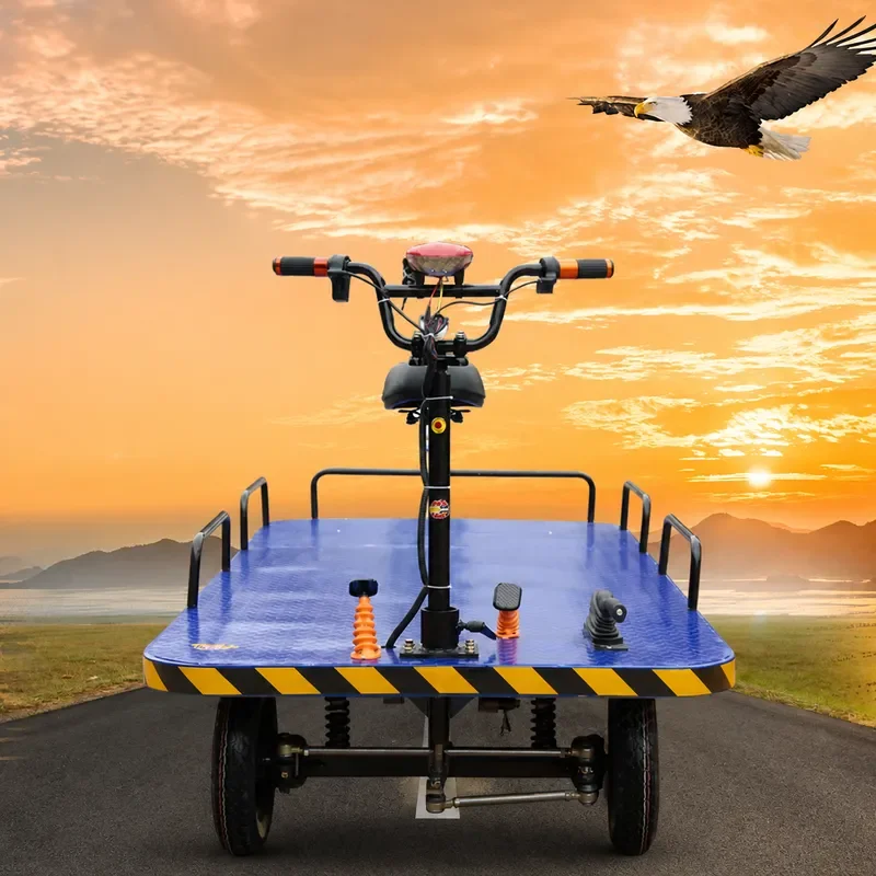 Electric Flatbed Truck for Construction Site Workshop Pedal Operated Utility Cart Heavy Duty Transport Vehicle