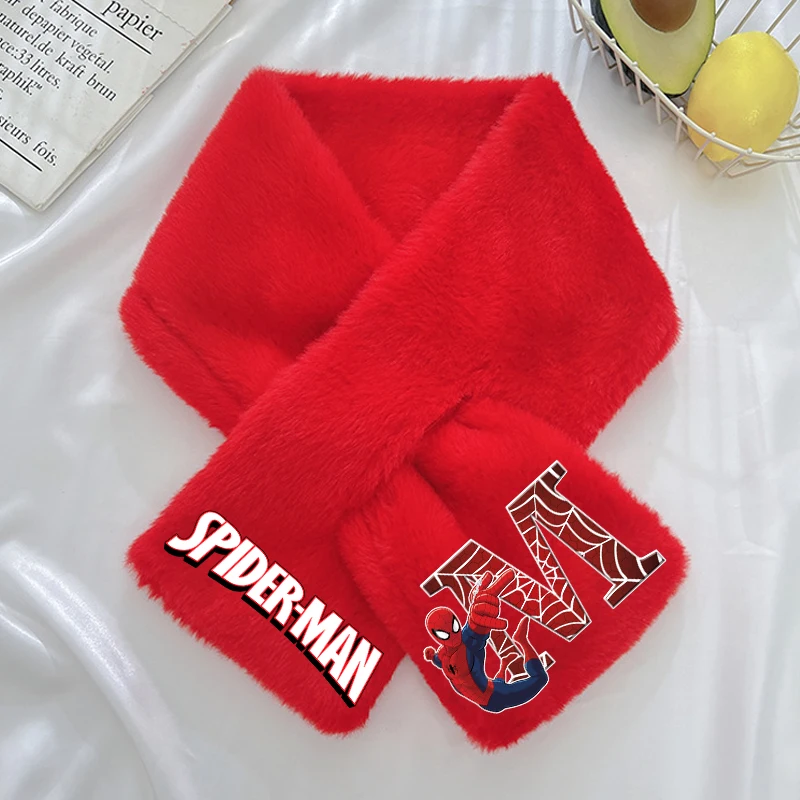 جديد سبايدرمان الاطفال أفخم وشاح Kawaii الكرتون رسالة مطبوعة منديل بنين شتاء دافئ اكسسوارات الأطفال هدايا عيد الميلاد