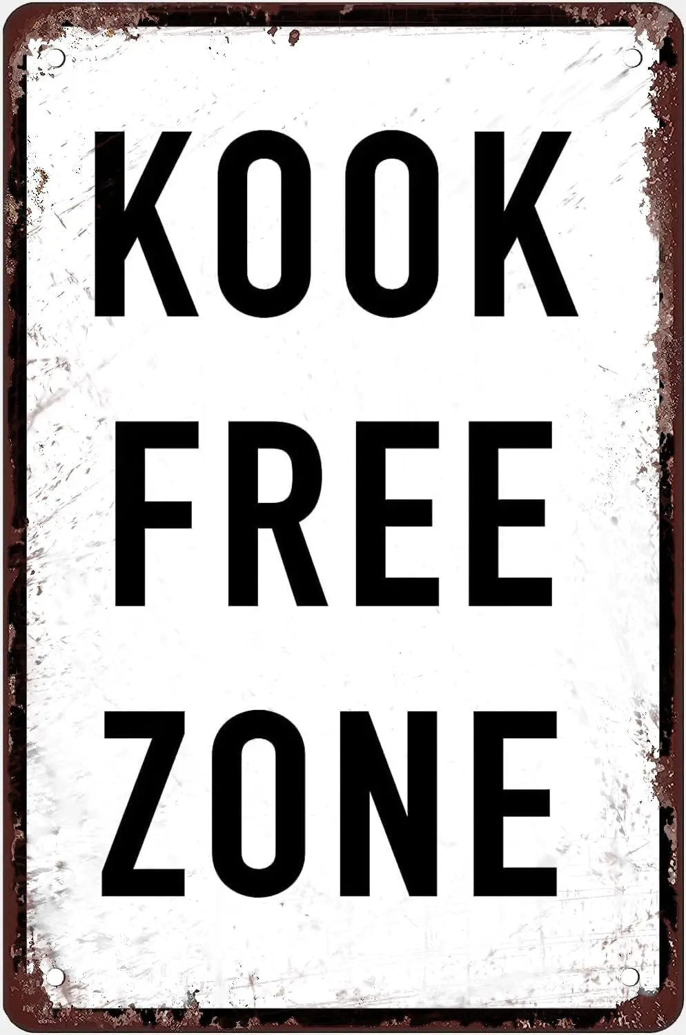 Kook Free Zone Funny Tin Sign Skater Surfer Dude Bedroom Coastal Beach Pool Decor Metal Signs For Home Bathroom Kitchen Garden M