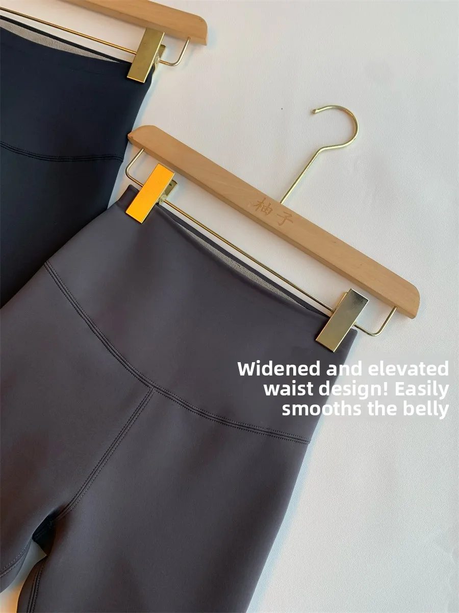 Thiened الشتاء اليوغا السراويل النسائية عالية الخصر السراويل الطويلة Fce اصطف طماق جلد الغنم التخسيس طبقة قاعدة السراويل