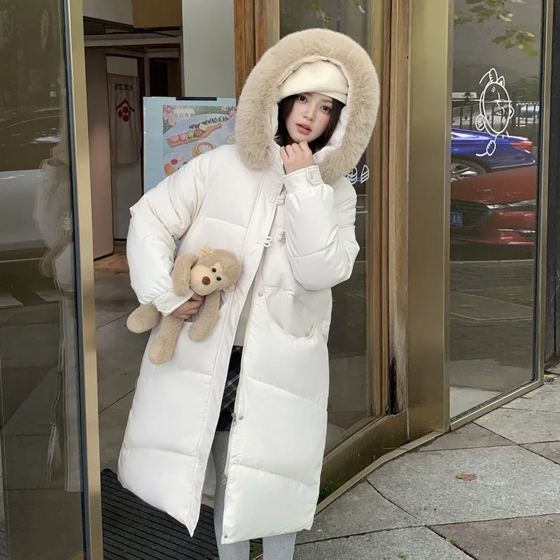 Winter Longline Quilted Padded Coat Toggle Button Korean Style Women Parkas Trendy Fall Layering Outerwear Casual Fashion New