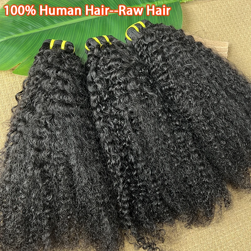 

4C афро кудрявые необработанные пучки человеческих волос бразильские девственные 100% наращивание человеческих волос плетение пучки плетение африканских черных женщин