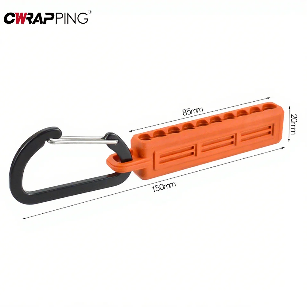 Organizer na bity do wkrętaka z karabińczykiem, plastikowy pojemnik na wiertła, klips do przechowywania wierteł do użytku na zewnątrz, 3 kolory